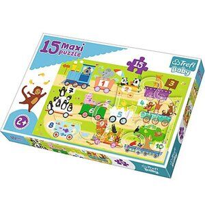 Trefl Baby Maxi Large Puzzle 15 Pieces -Train with Number For Age 2+ New Sealed